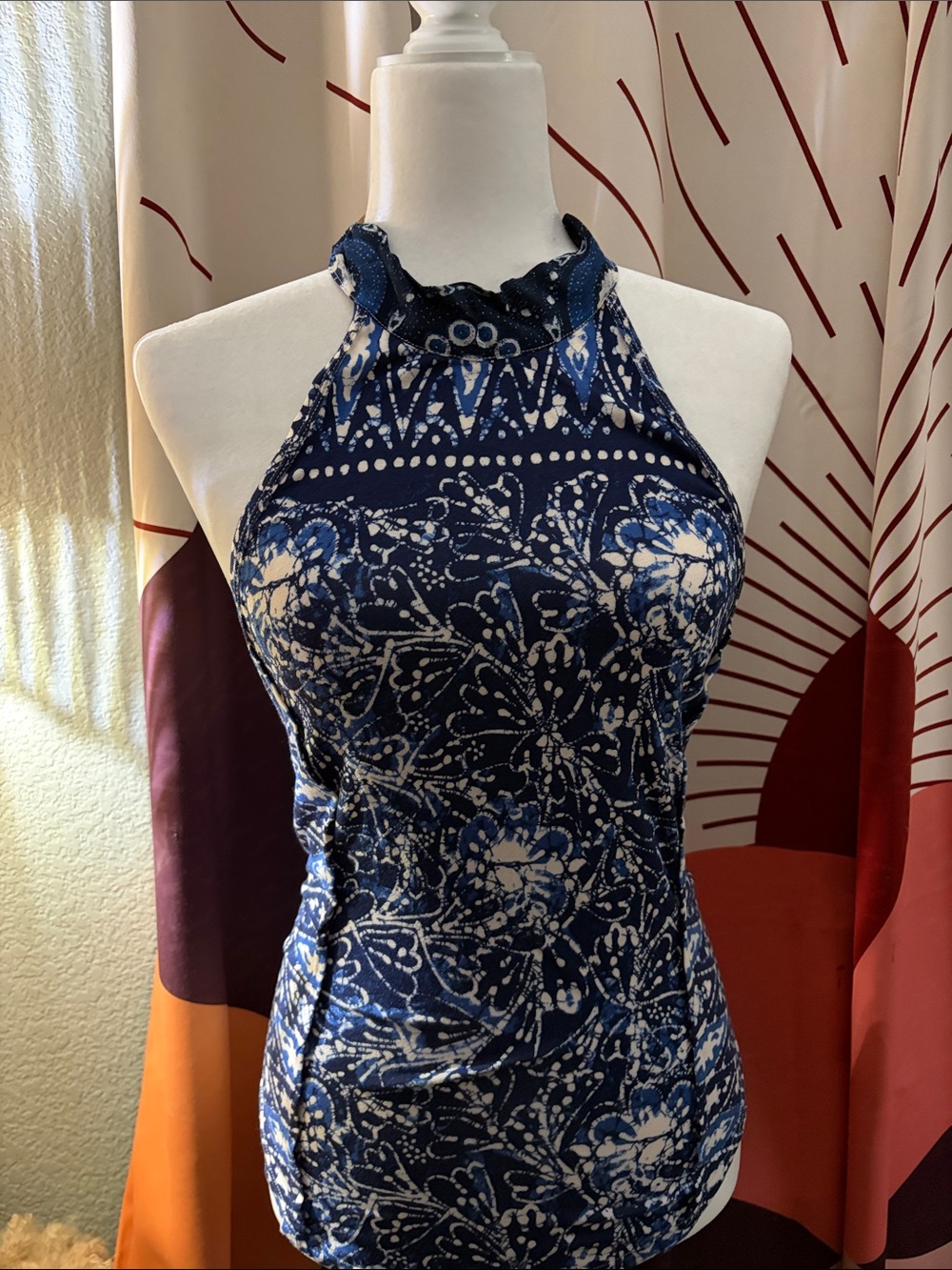 Madagascar Halter Tank in  Navy Blue Floral NWT